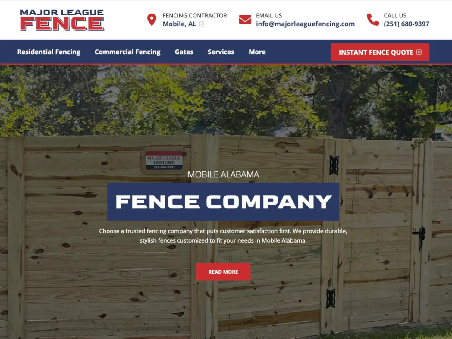 Mobile, Alabama fence company website