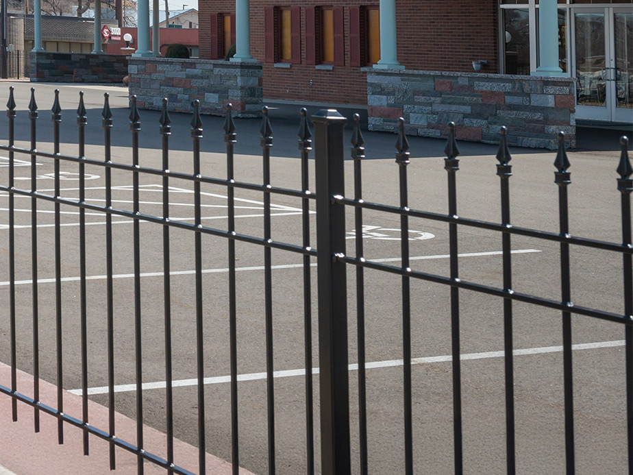 Commercial Wrought Iron fence installation for the Mobile Alabama area.