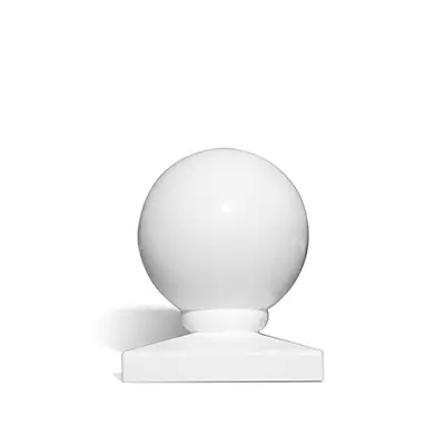 Ball vinyl fence post cap
