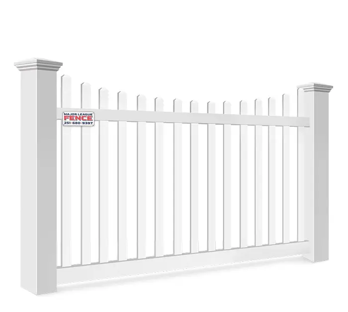 Concave picket Mobile Alabama vinyl fence