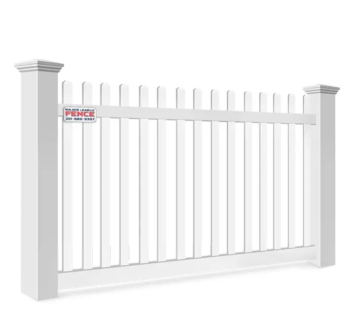 Standard picket Mobile Alabama vinyl fence