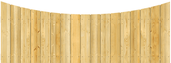 Concave picket Mobile Alabama wood fence top cut