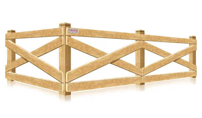 Crossbuck decorative farm fence in the Mobile Alabama area.