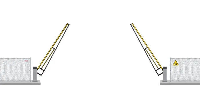 Automated Barrier Lift gate in open position