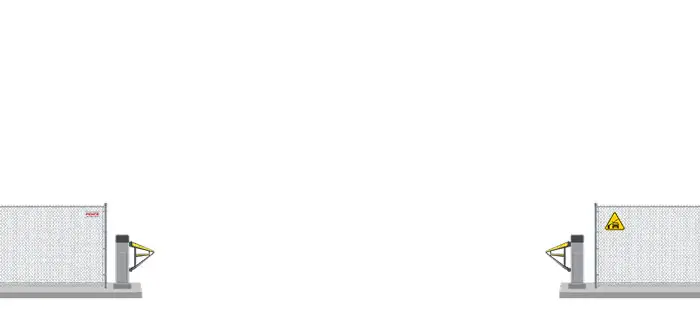 Automated Barrier swing gate  in open position