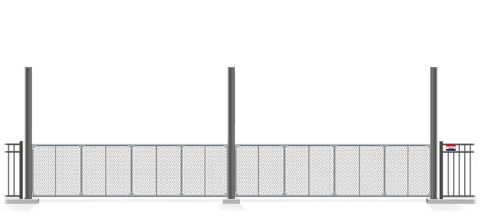 Automated chain link Vertical Lift gate in closed position