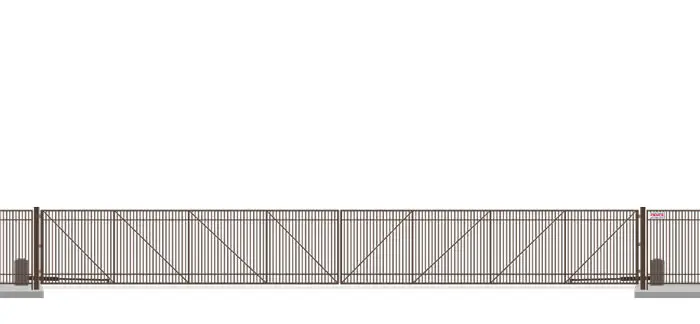 Automated Metal swing gate in closed position