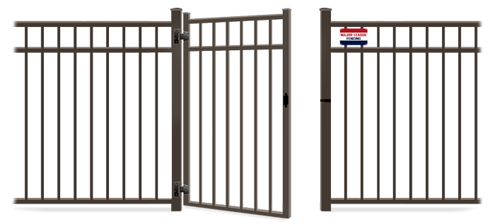 Metal gate in open position