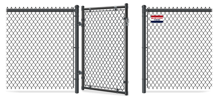 Chain Link gate in open position