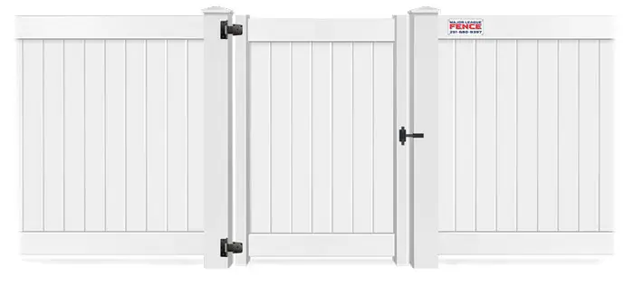 Vinyl gate in closed position