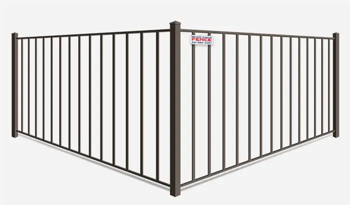 2 rail ornamental metal fence contractor in Mobile Alabama