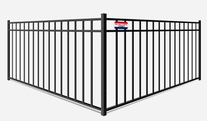 Strong metal fence installed with 3 rails in Mobile Alabama