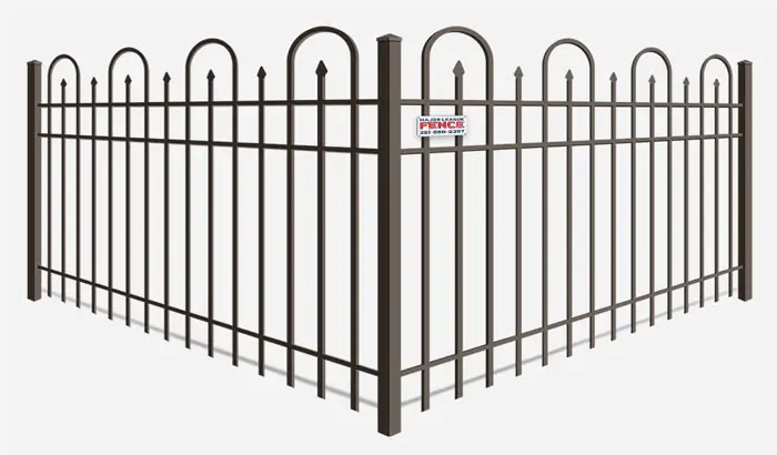 Decorative iron fence with looped pickets in Mobile Alabama