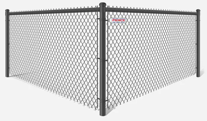 Black PVC-Coated chain link fence company in Mobile Alabama
