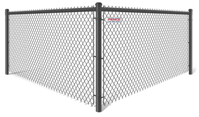 Black PVC-Coated chain link ppool fence contractor in Mobile Alabama