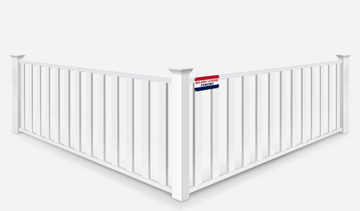 Decorative vinyl picket fence with a flat rail in Mobile Alabama