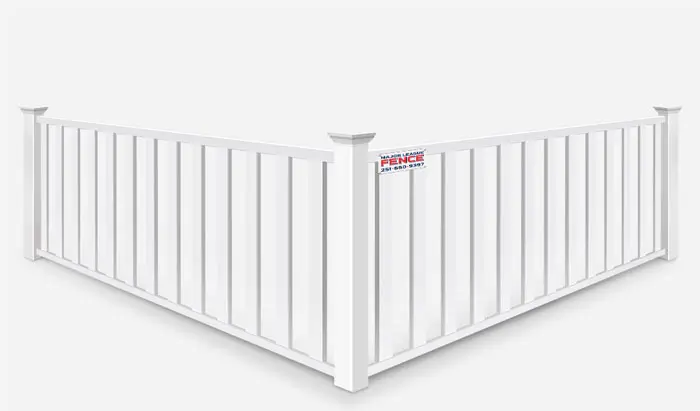 Decorative vinyl picket fence with a flat rail in Mobile Alabama
