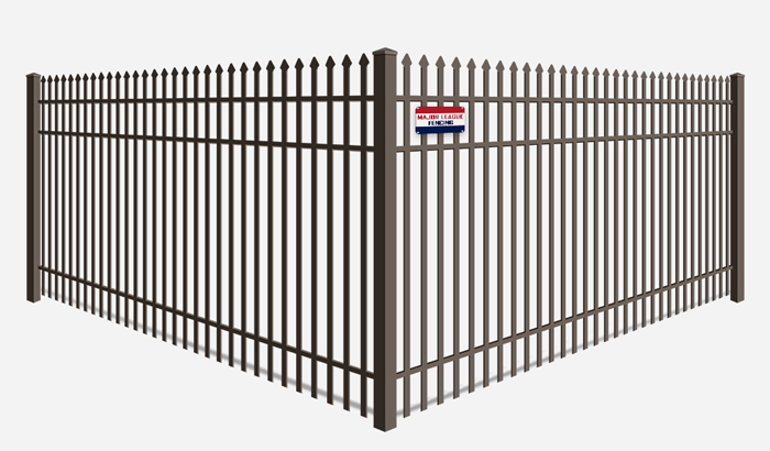 Commercial grade double picket spear top aluminum security fence in Mobile Alabama