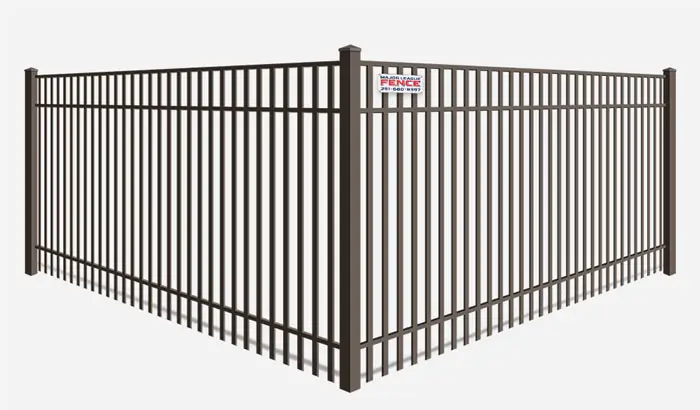 Double picket aluminum fence for commercial properties in Mobile Alabama