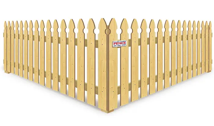 French gothic picket wood fence for residential homes in Mobile Alabama