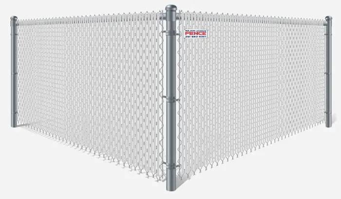 Galvanized chain link fence with white privacy slats in Mobile Alabama