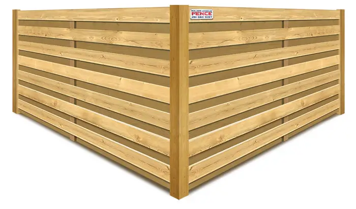 Horizontal shadowbox wood fence in Mobile Alabama