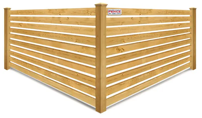 Horizontal spaced board wood fence in  Mobile Alabama
