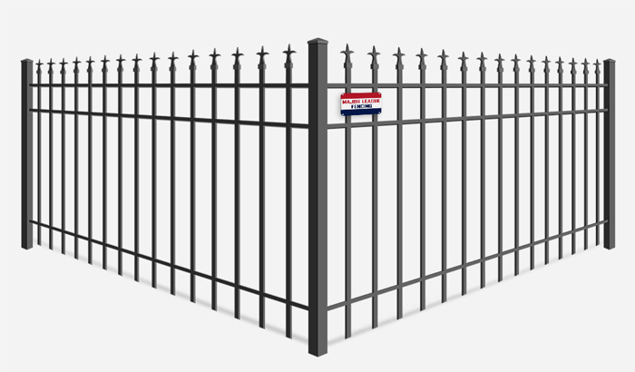 Decorative ornamental steel fence with triad finials - Mobile Alabama