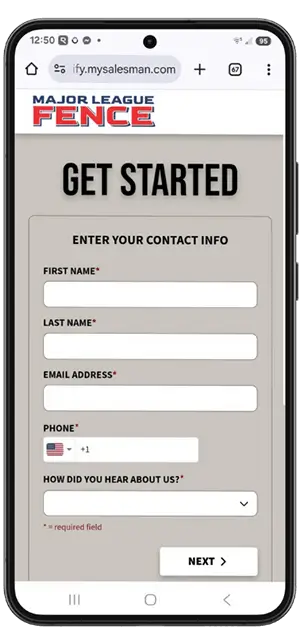 Phone showing how to get a quick and free fence installation estimate